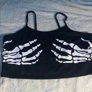 SHEIN Black and White Skeleton Crop Top